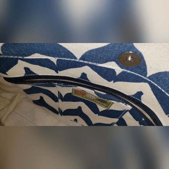 ROCK FLOWER PAPER TOTE  BAG Blue and White Large - Picture 5 of 6